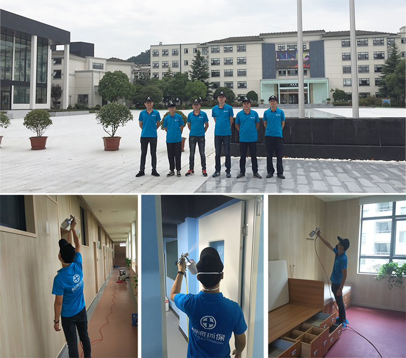上海除甲醛-树派环保为安吉育澜中学提供了室内空气治理服务